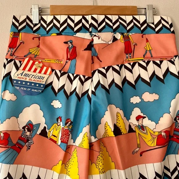 Vintage David Smith Golf Pants • Men’s Colorful ’70s Poly Slacks • 34 36 38 - Picture 4 of 14